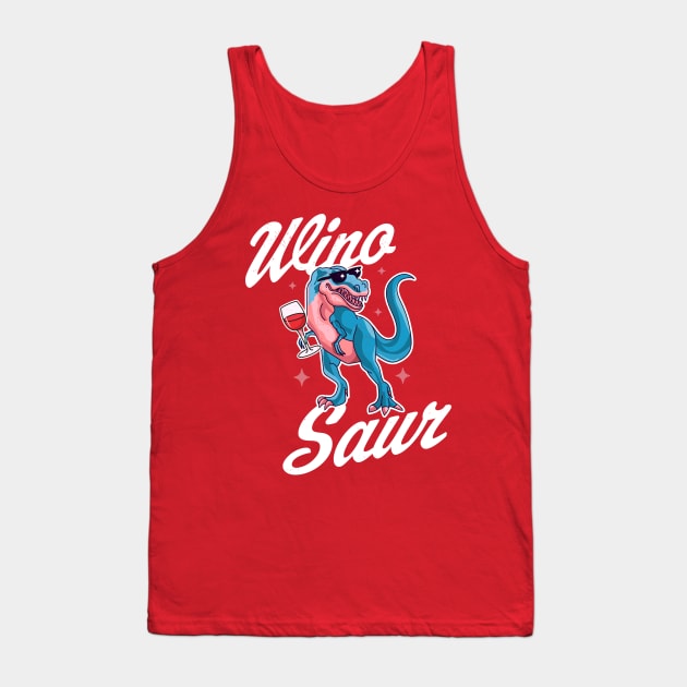 WinoSaur Trex Dinosaur Wine Winosaur Funny Wine Lover Tank Top by OrangeMonkeyArt